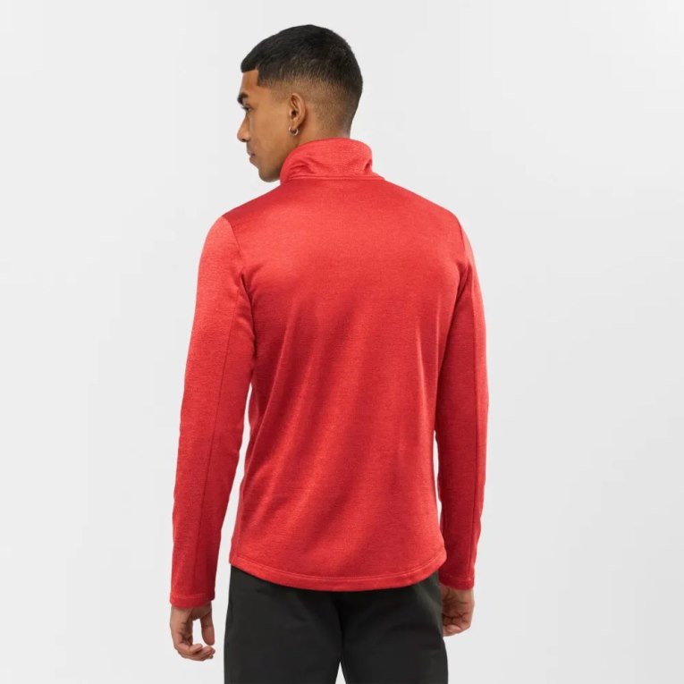 Salomon Essential Lightwarm Seamless Half Zip Mikiny Panske Červené | SK 3BXWGK